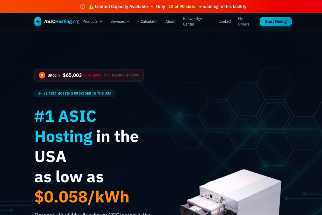 ASIC Hosting website screenshot