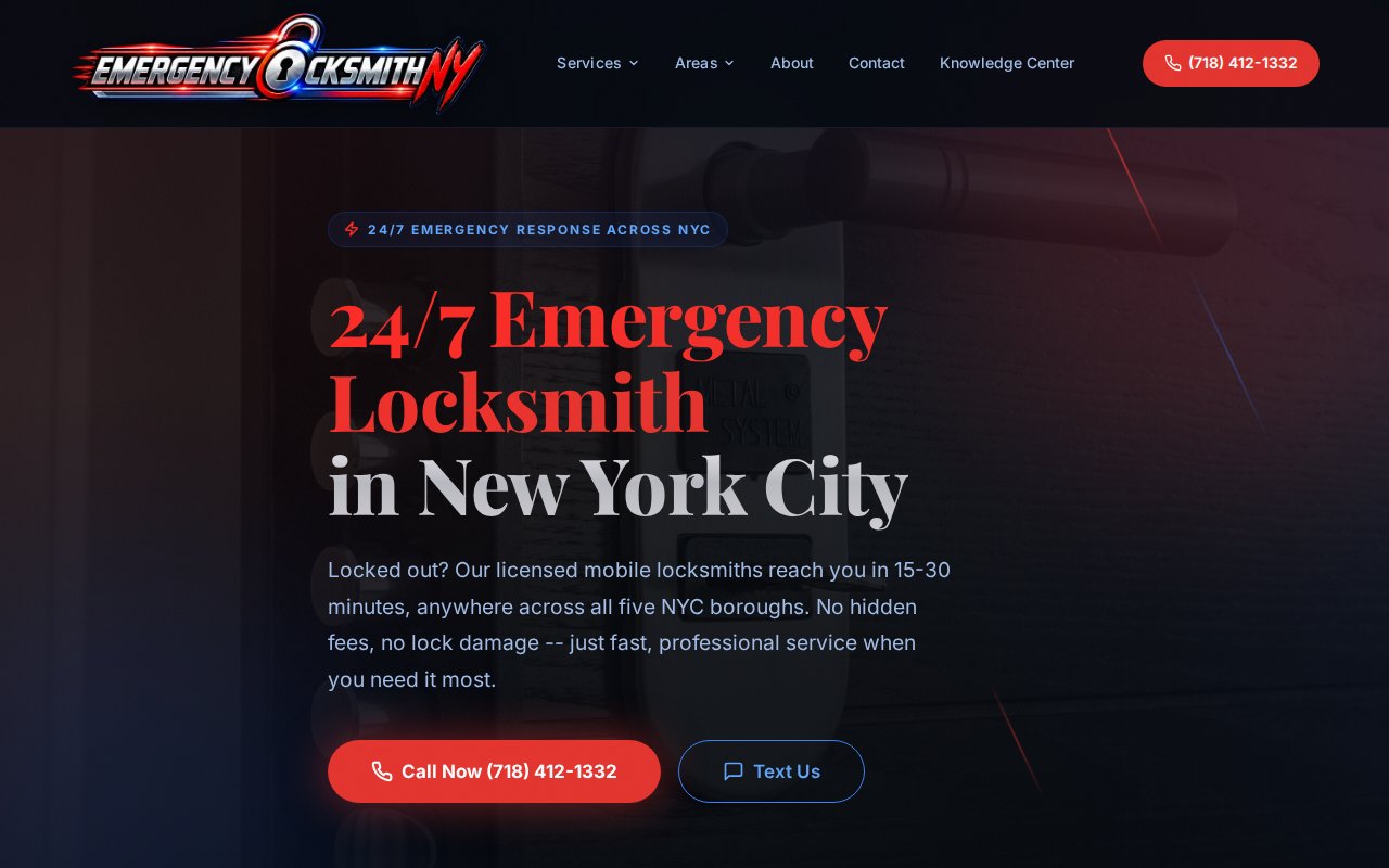 Emergency Locksmith NY website screenshot