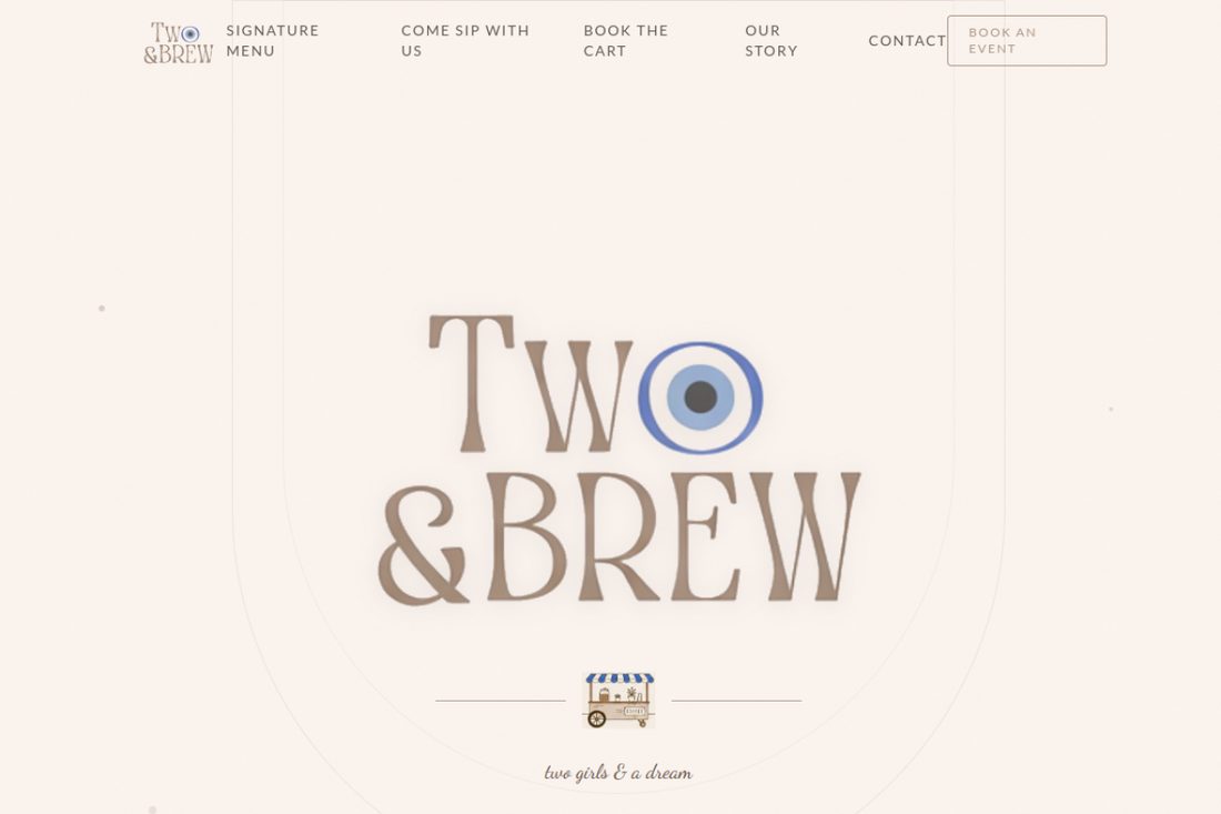 Two & Brew website screenshot